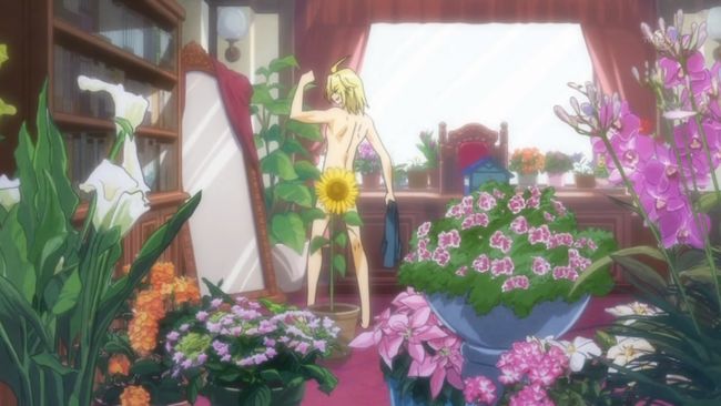 Medaka Box 04 Akune with flowers